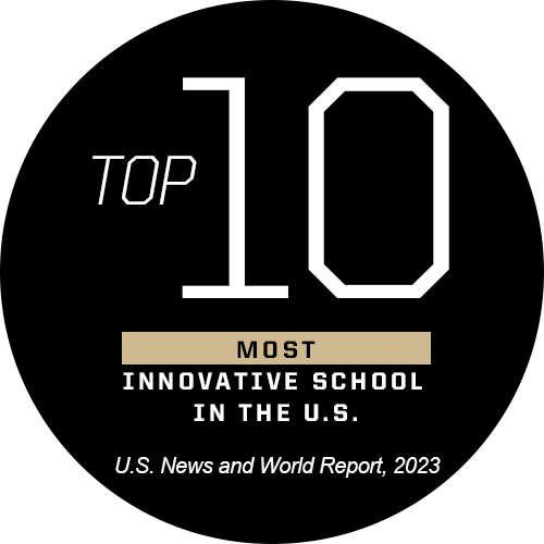 Purdue is ranked in the top 10 by US News for the most innovative schools in the US.